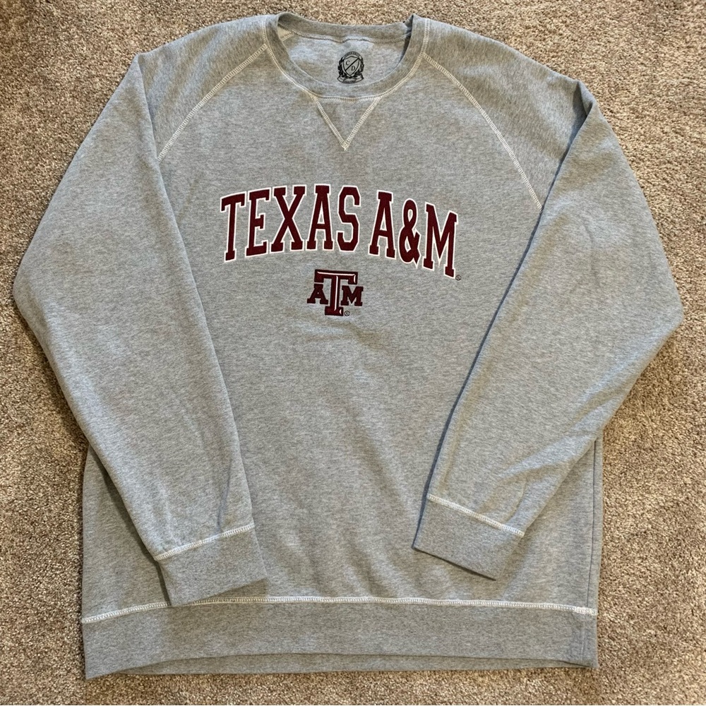Campus Drive C/D Texas A&M ATM University Embroidered Gray Sweatshirt Size 2XL